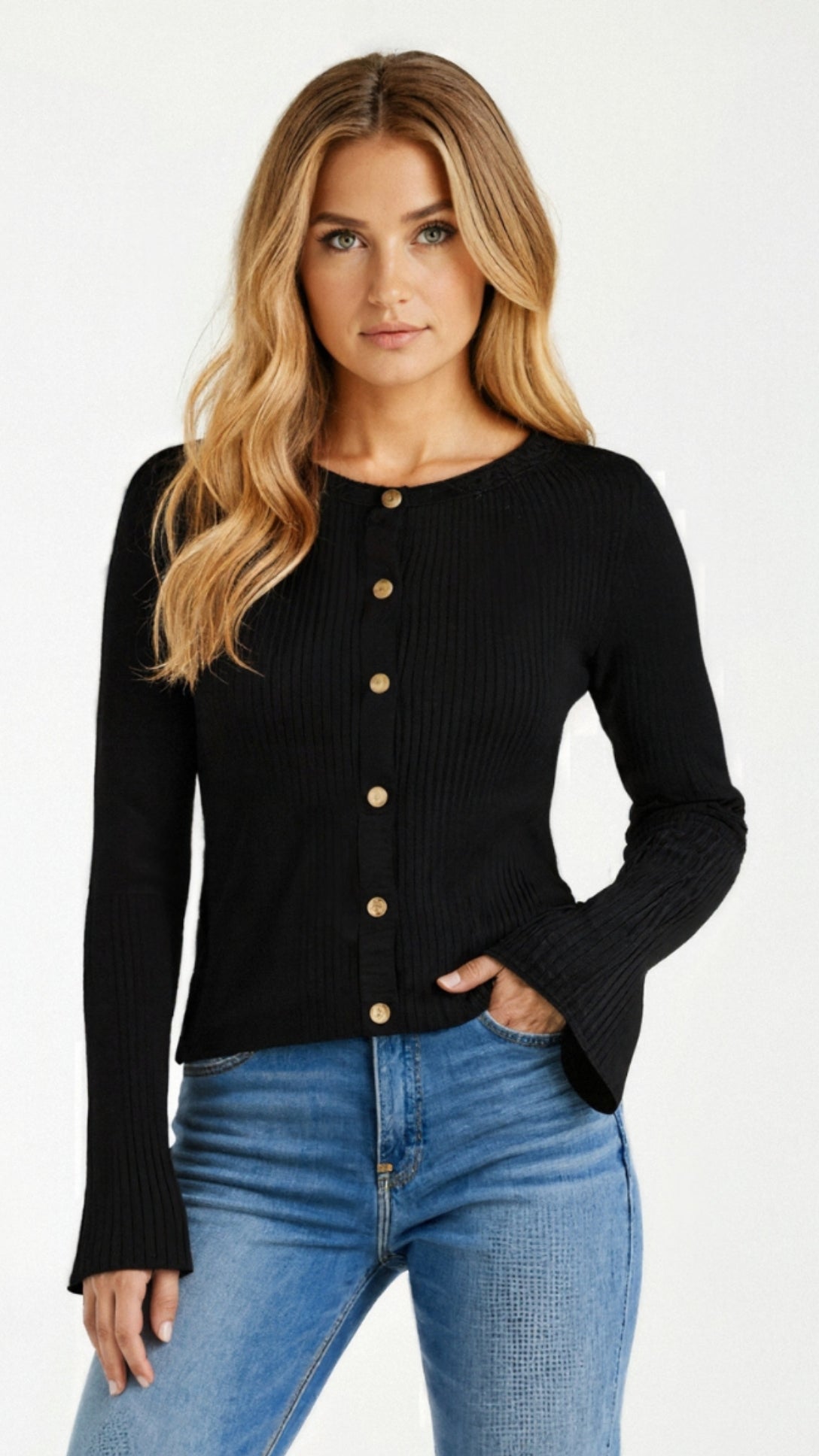 Betty Button-Up Knit Top