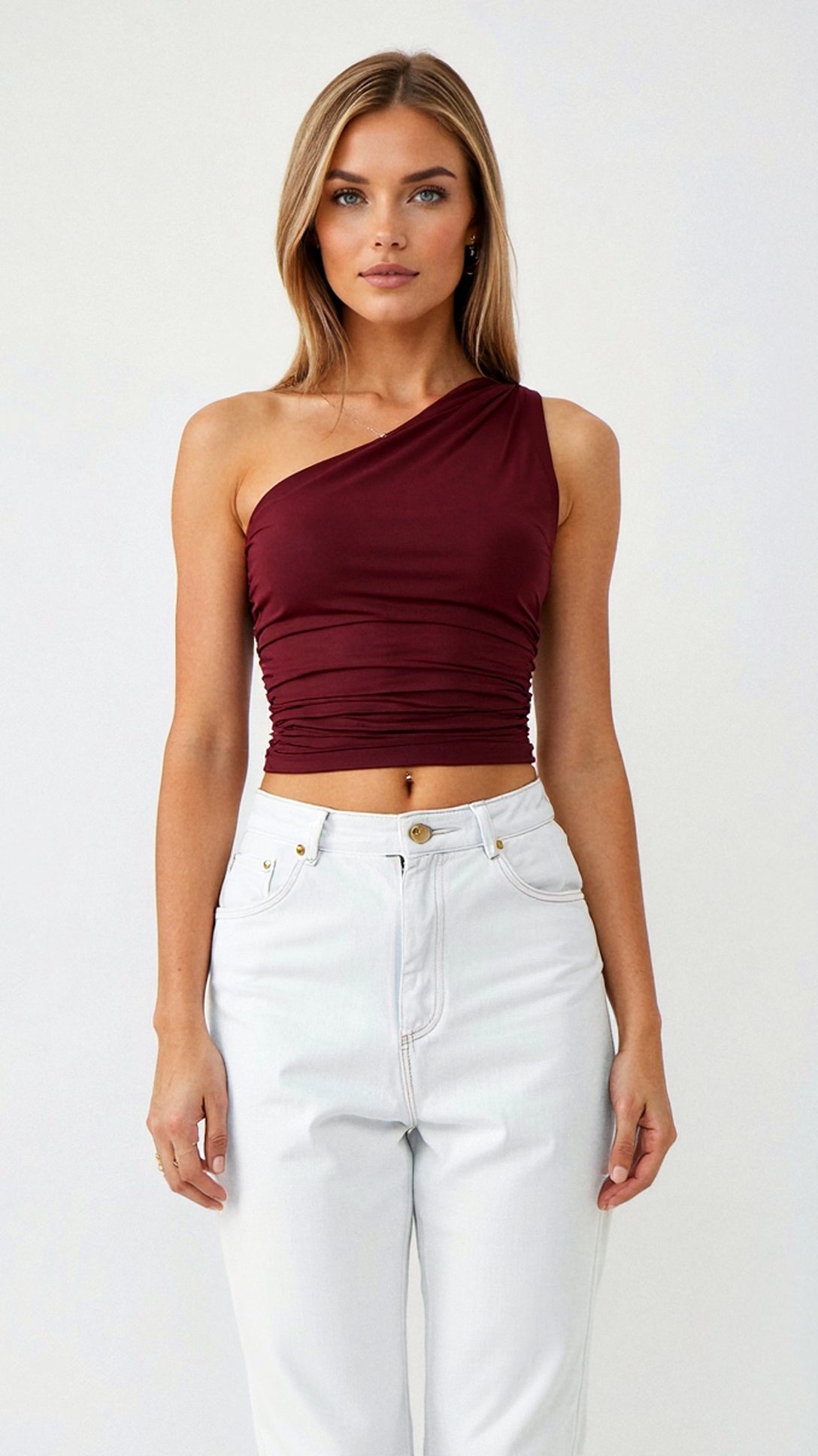 Elegant Briony Sleeveless One-Shoulder Top for a Stylish Look