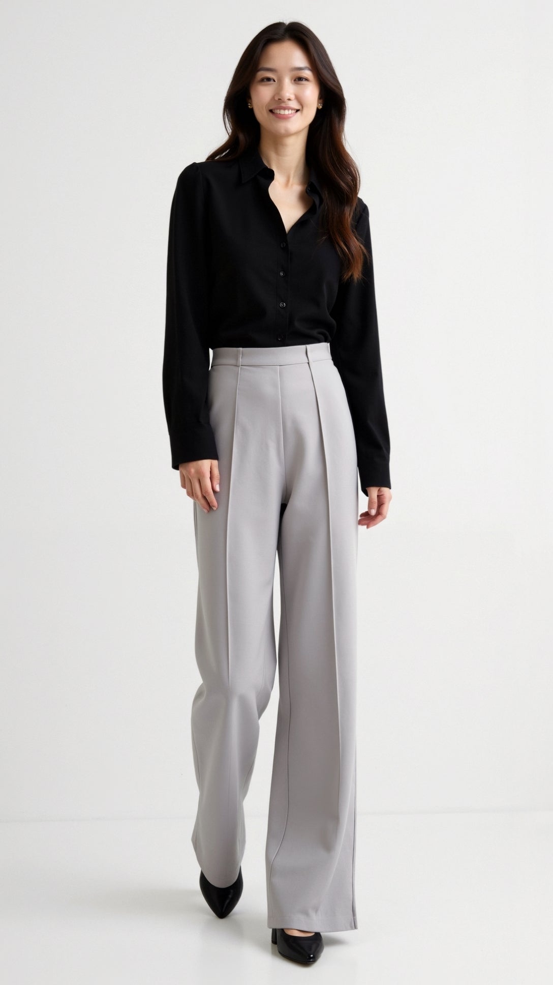 Brooke White Mid-Waist Loose Fit Trousers for a Stylish and Comfortable Look