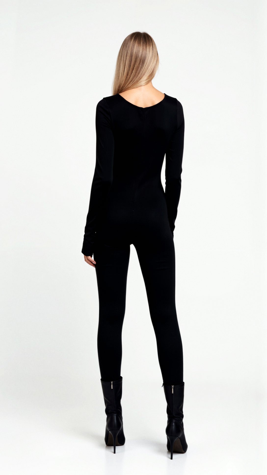 Kerensa Zipper-Front Black Bodysuit for Stylish and Comfortable Wear