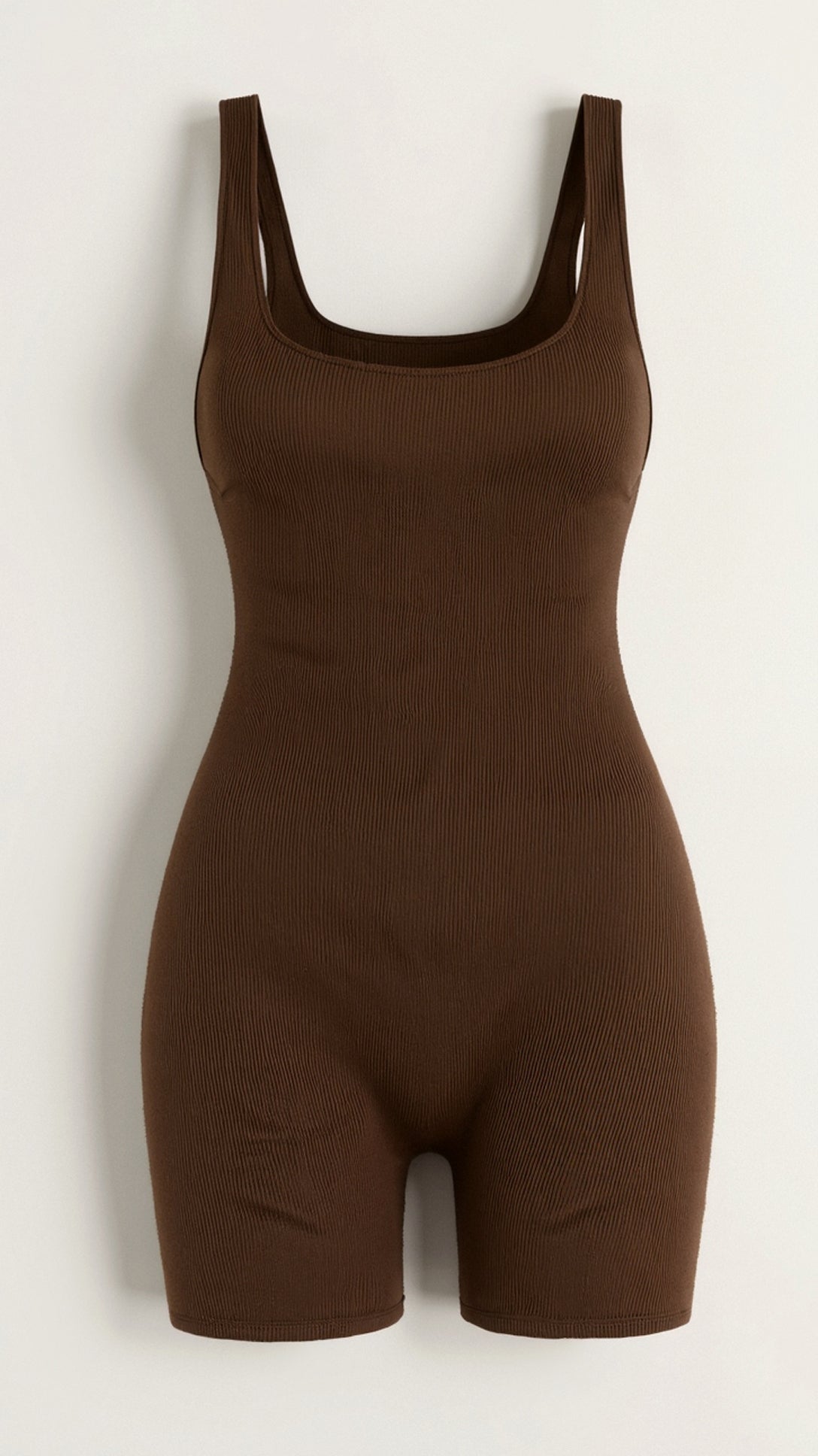 Square-cord body with scoop neck and integrated panties for a comfortable and stylish look