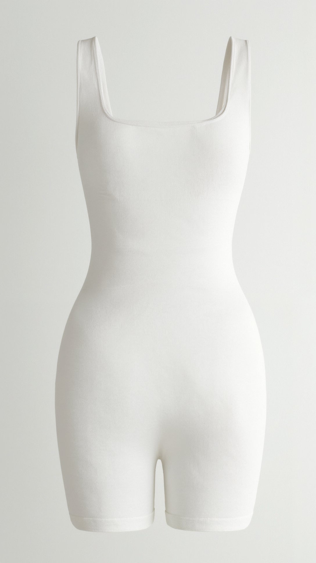 Square-cord body with scoop neck and integrated panties for a comfortable and stylish look