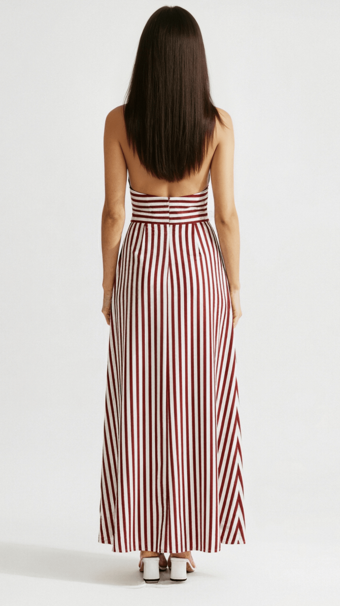 Sandra Striped V-neck Maxi Dress