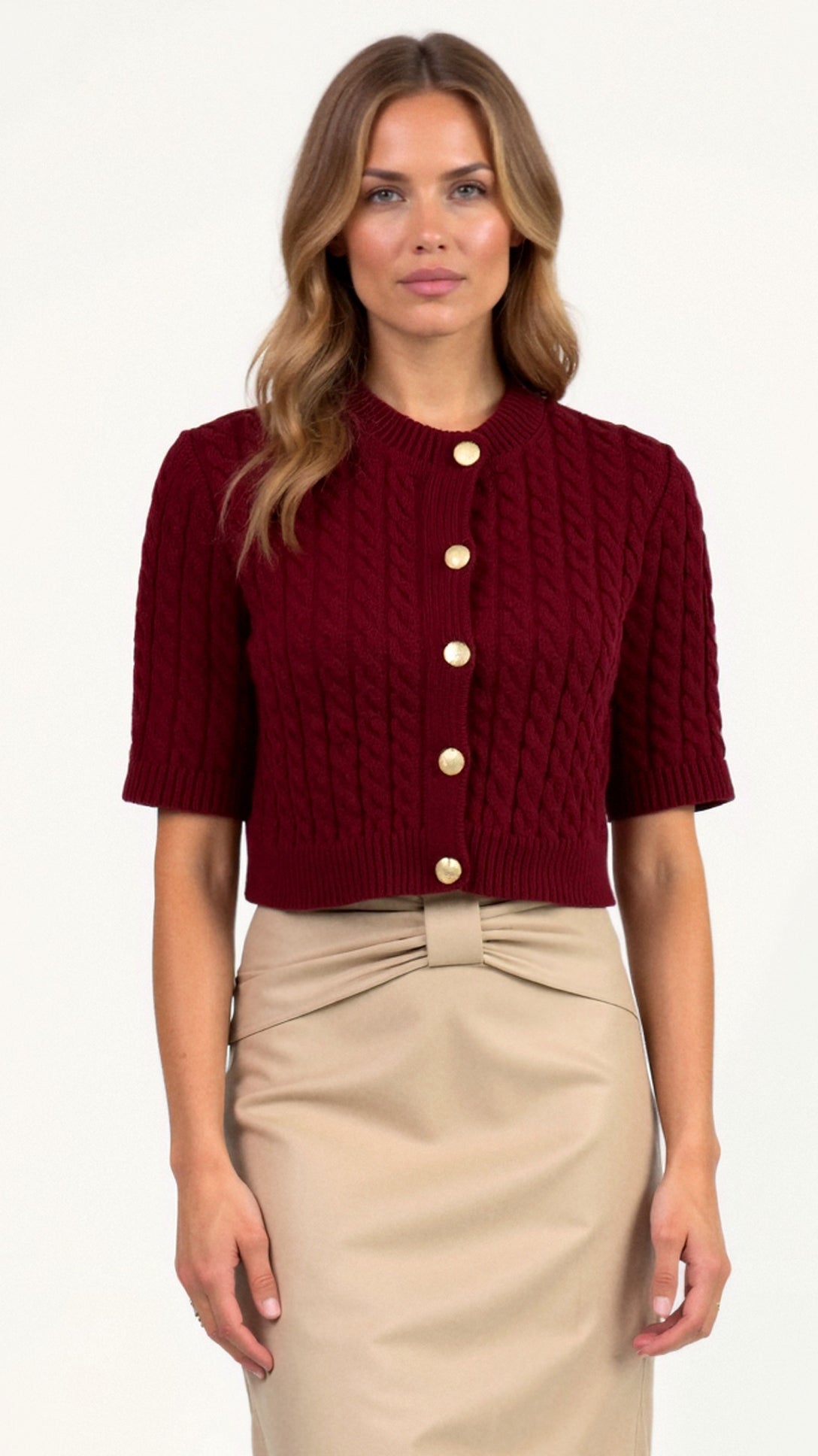 Faith Women's Short Sleeve Knit Cardigan