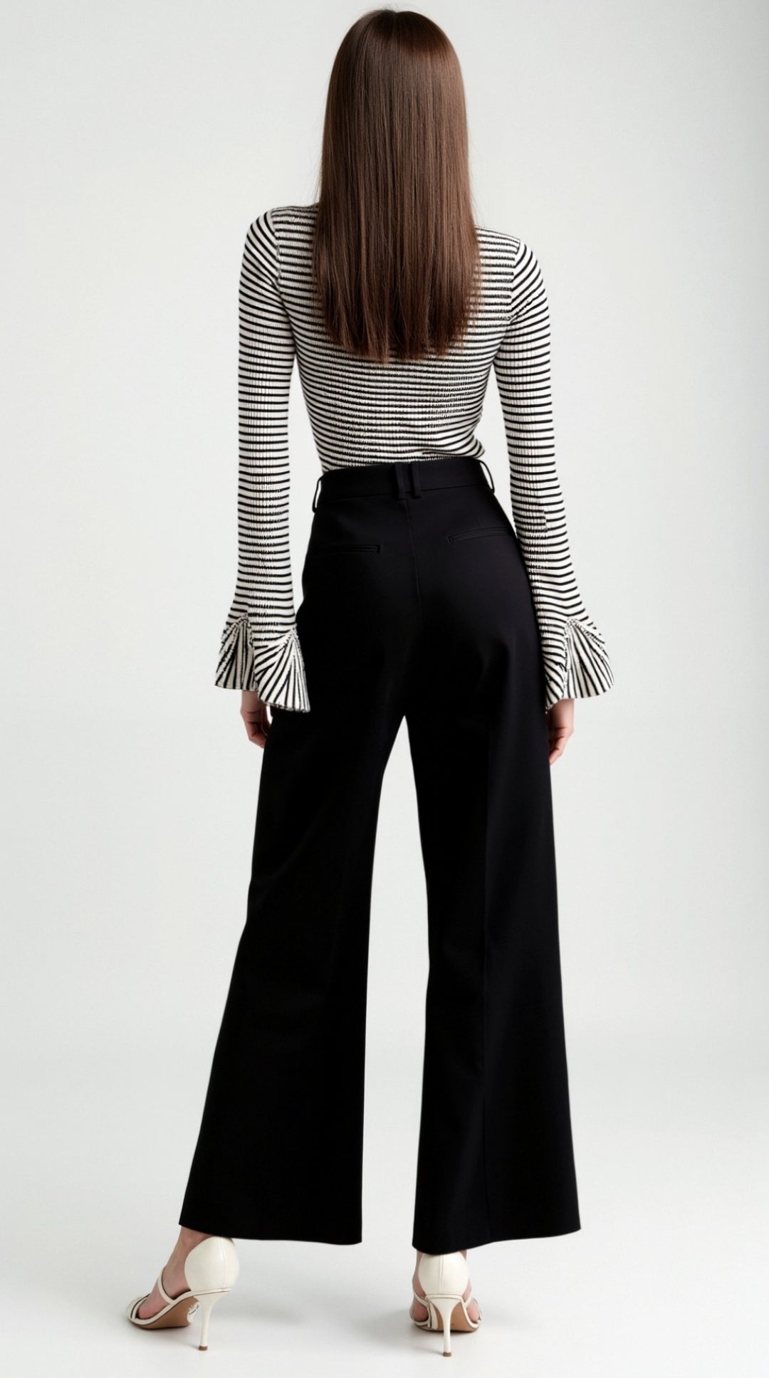 Anna Striped Ruffle Sleeve Top