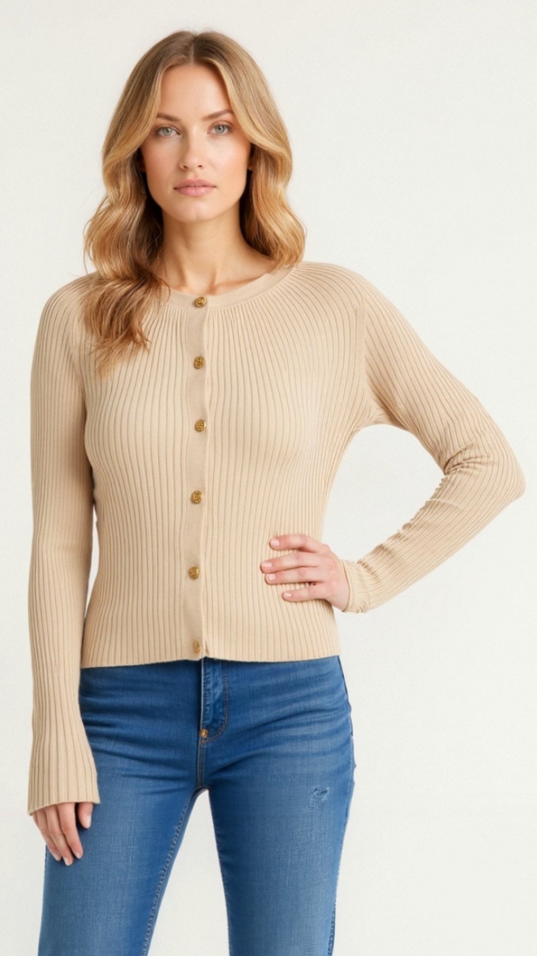 Betty Button-Up Knit Top