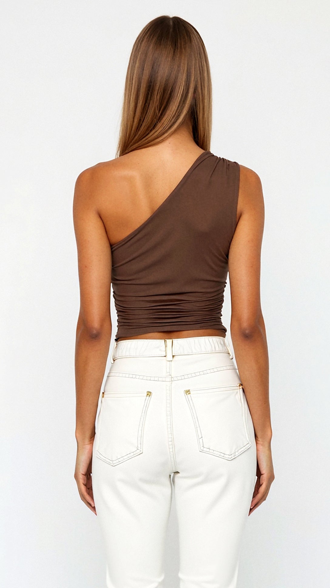 Elegant Briony Sleeveless One-Shoulder Top for a Stylish Look