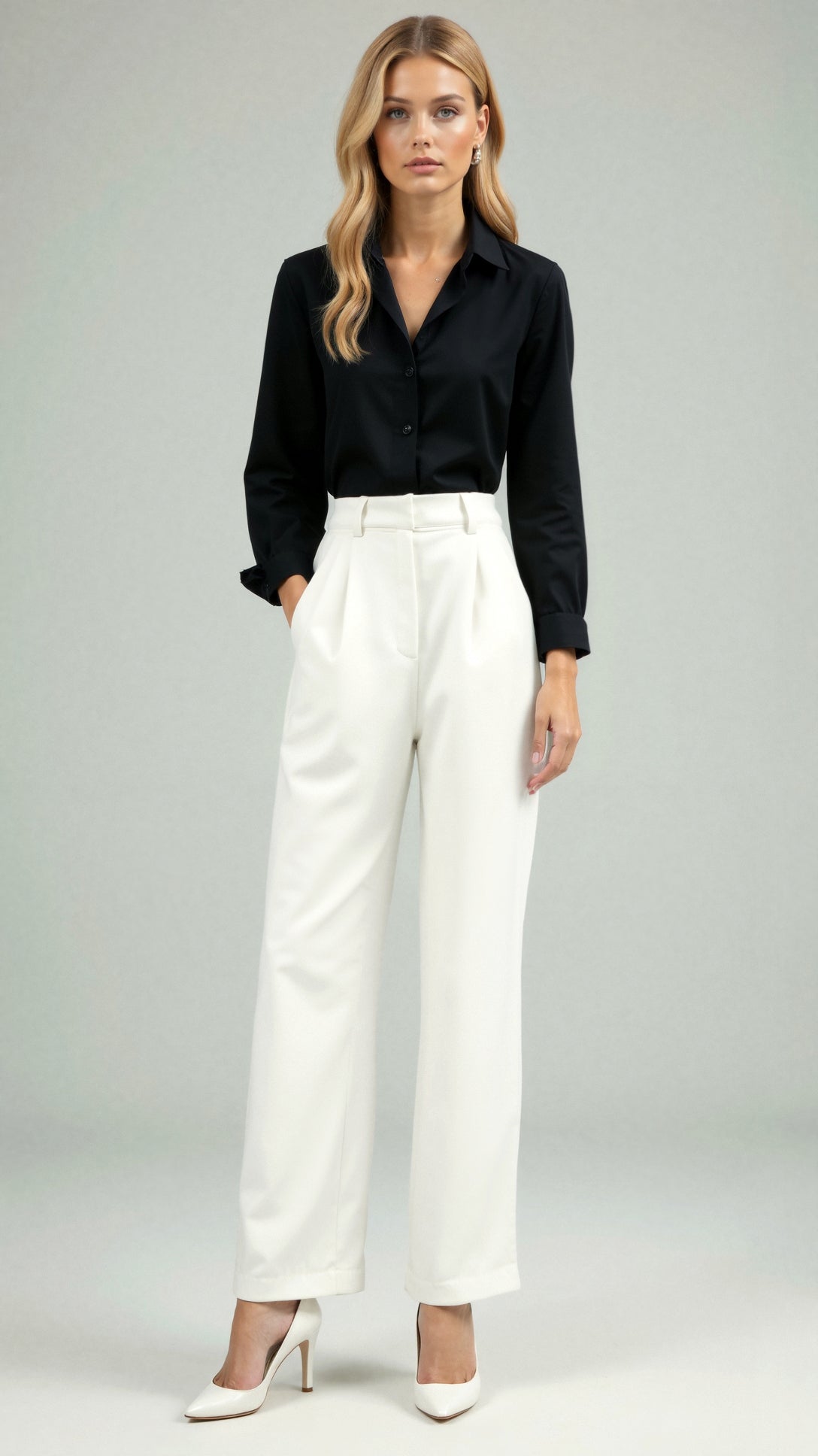 High-Waisted Claire Straight and Classic Trousers