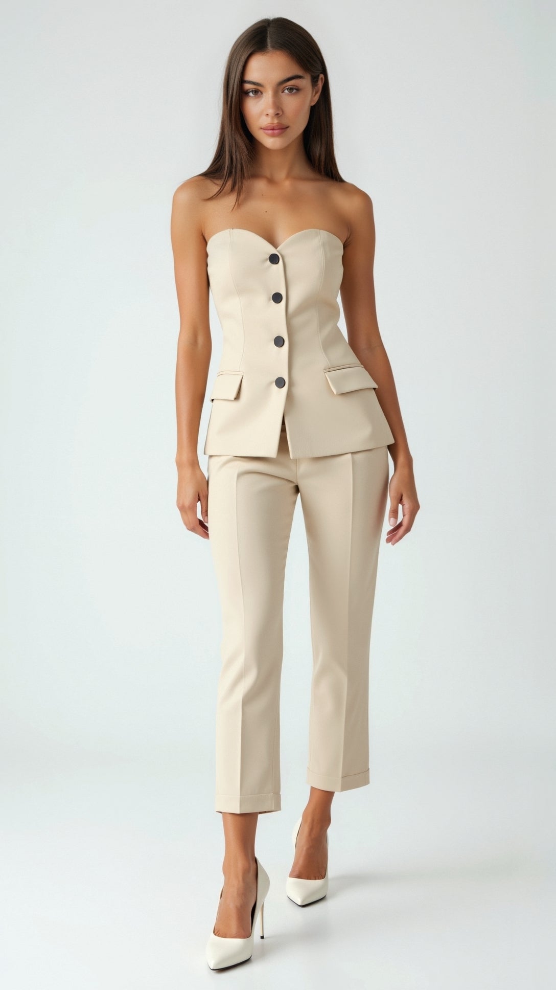 Fiona Elegant Strapless Blazer Top for a Sleek and Stylish Look