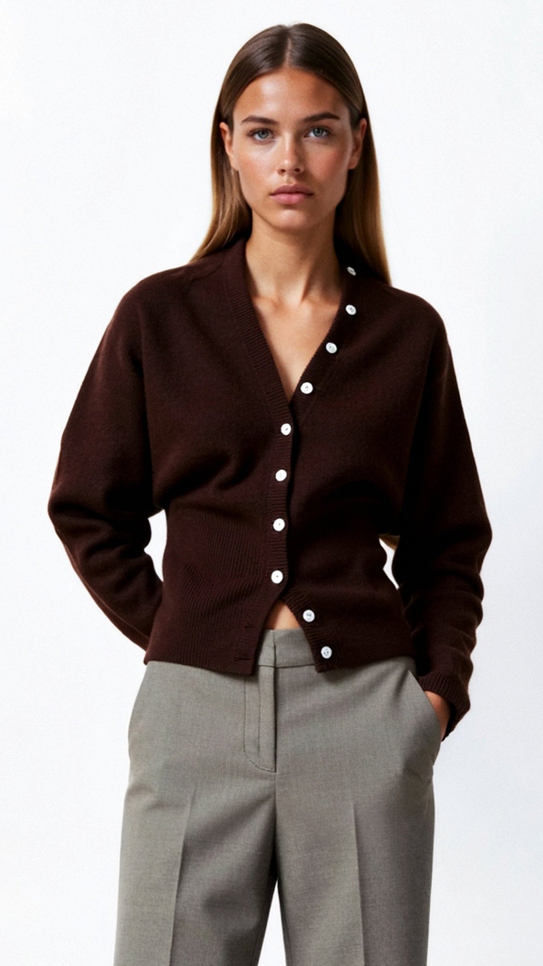 Jane Knitted Cozy Long Sleeve Cardigan for Warm and Stylish Look