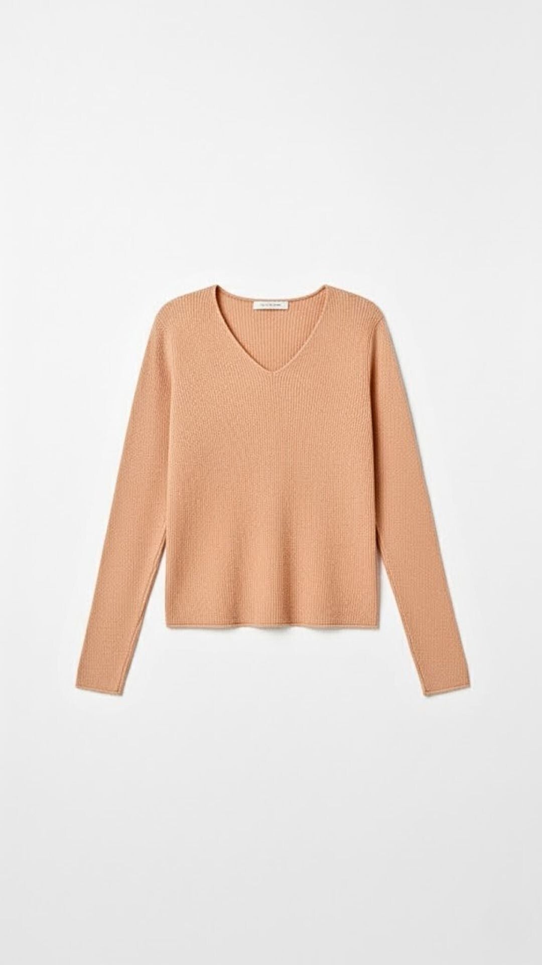 Michelle Ribbed V-Neck Sweater