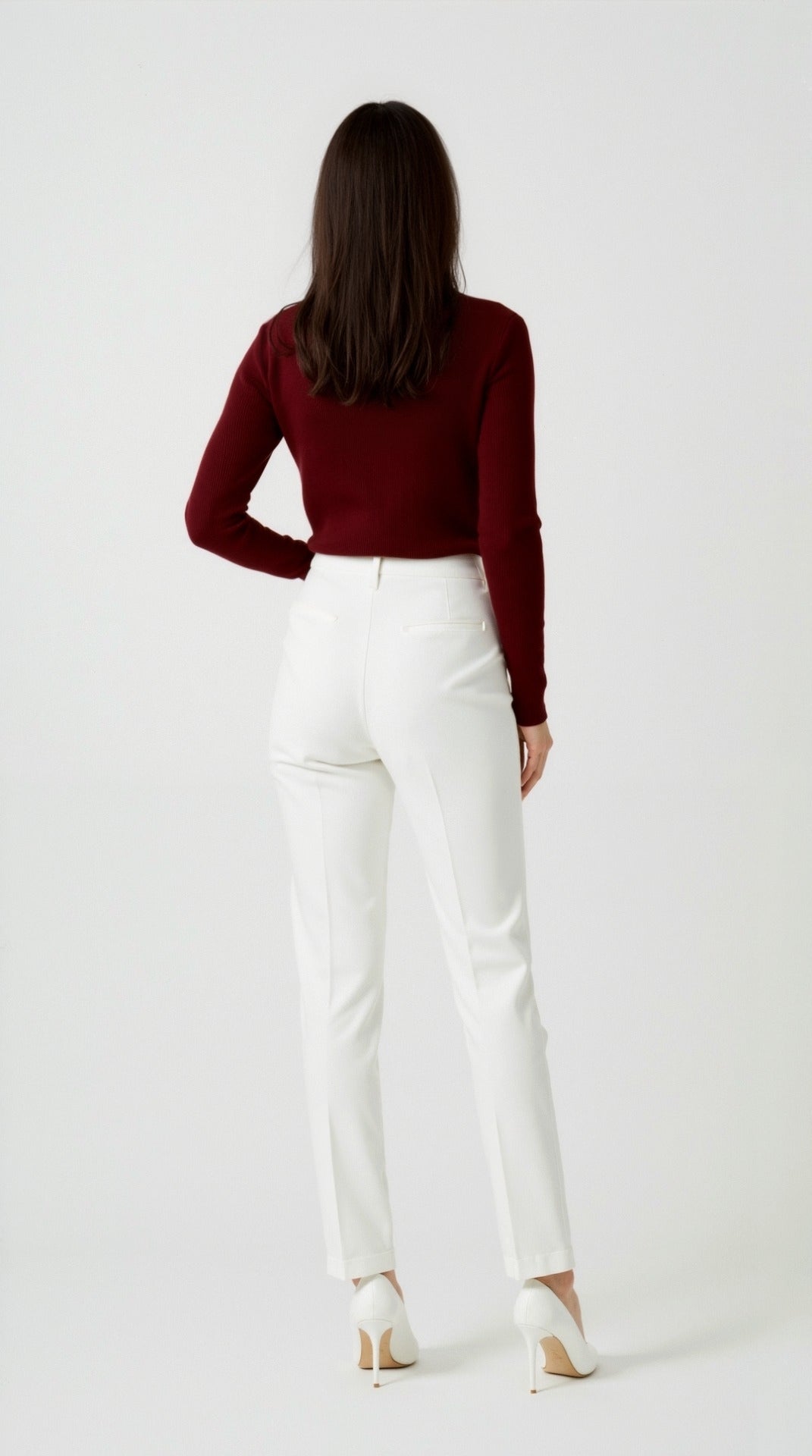 Michelle Ribbed V-Neck Sweater