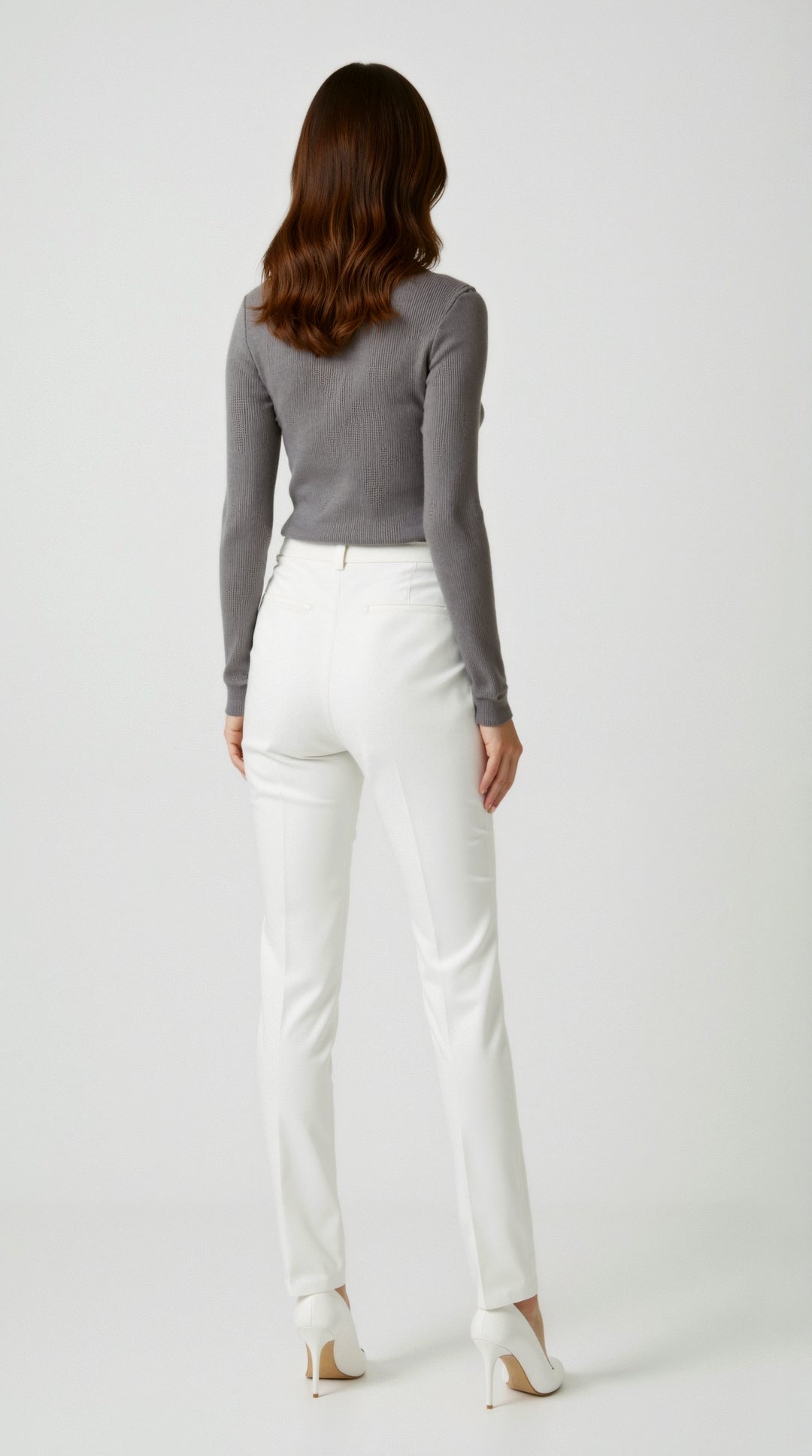 Michelle Ribbed V-Neck Sweater