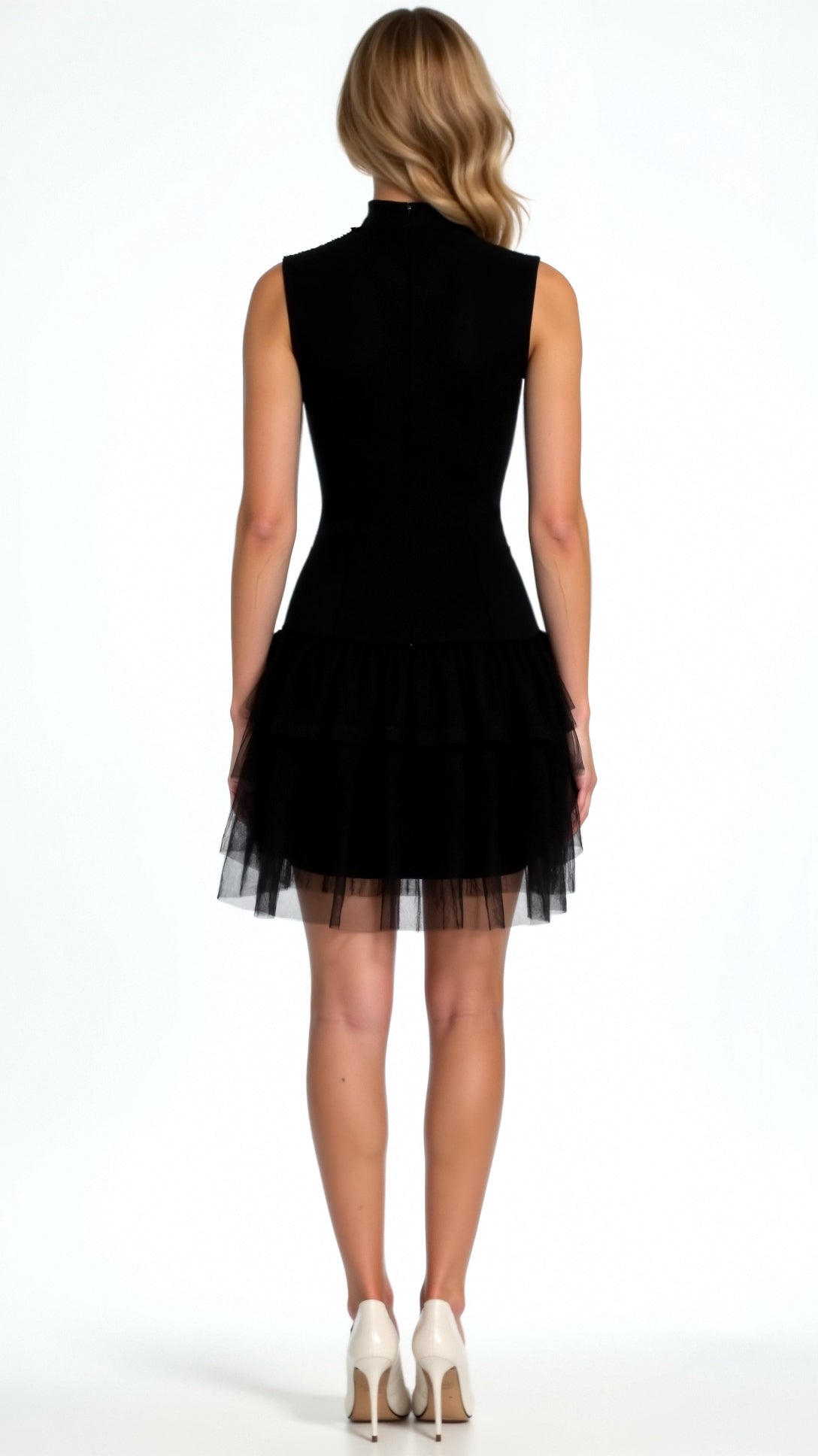 Nadia Mini High Neck Tulle Top, Elegant Dress for Every Occasion