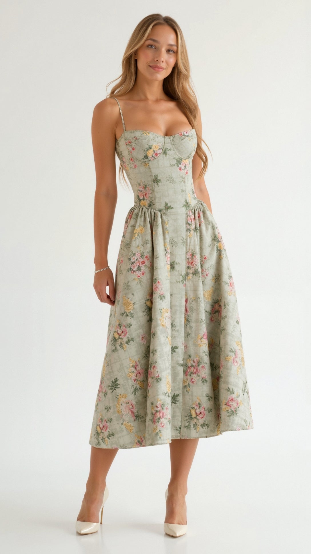 Odette Corset Midi Dress