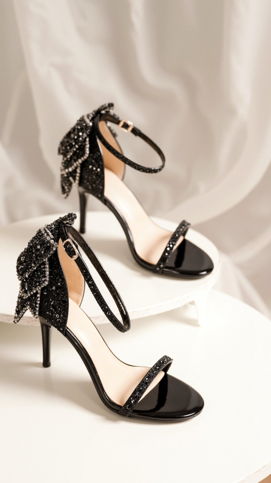 Sarah Diamant Elegant High Heel Sandals with Buckles